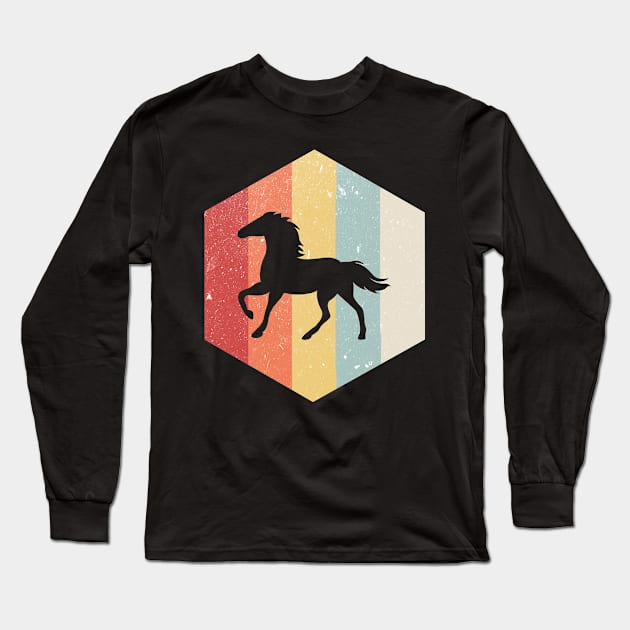 Horse Retro Distressed Style Long Sleeve T-Shirt by BeDesignerWorld